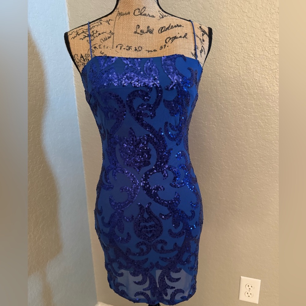 Windsor Royal Blue Sequin Mini Dress